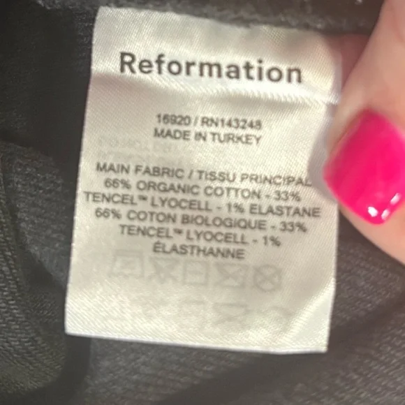 Reformation Faded Black Fray High Waisted Jeans Size 30 - Picture 5 of 5